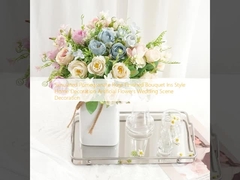 Simulation de pomme de grenade Rose Finition Bouquet Ins Style Décoration de la maison Fleurs artificielles Décoration de la scène de mariage