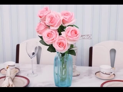 Bouquet de roses simulé, fleur de soie, fleur en plastique, fleur fausse, décorations de salon à branche unique