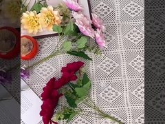 5 fleurs artificielles en soie de pivoine et de chrysanthème, fleurs artificielles en pivoine, bouquets à main,