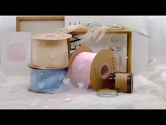 Industrie lourde Coeur de pêche Broderie Bouquet de fil de neige Emballage Macaron Ruban Boutique de fleurs gâteau Sh