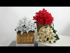 Simulation transfrontalière de poinsettia Décoration de Noël, cadeaux de mariage, faux bouquets de fleurs, bricolage