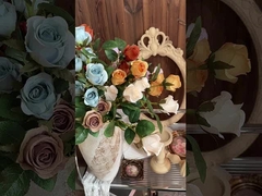 Simulation de fleurs de rose, cascade de 6 têtes Dora Rose, fausse décoration de fleurs, bouquet de mariage en gros