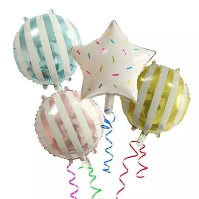 Un bon prix. Ballon en mylar à l'hélium à rayures rondes 18 pouces pour la décoration de fête Tik Tok en ligne