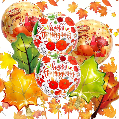 Un bon prix. Récolte d'automne Feuilles d'érable d'automne Ballons Décorations de ballons de fête de Thanksgiving de dinde en ligne
