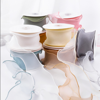 Un bon prix. Ruban bilatéral simple d'organza de Gauze Gifts Wrapping Flower Fishtail en ligne