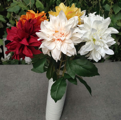 acheter Fleur artificielle de dahlia de style européen 3 têtes pour la fleur de soie de mariage de partie à la maison fabrication en ligne