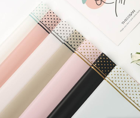 Un bon prix. Hansu papier ondulatoire dot bordure rose bouquet papier d'emballage translucide étanche en ligne
