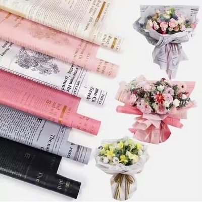 acheter Lettre de fleurs imprimée papier d'emballage de cadeau personnalisé pour emballage de bouquet de pulpe de roseau online manufacture