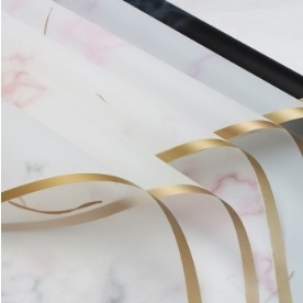 acheter Papeterie d'emballage de fleurs en marbre à bordure dorée en plastique en plastique en papier d'emballage en film op en gros online manufacture