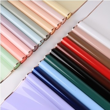 acheter Papier d'emballage de fleurs de l'âge d'or de Lizhiran Jelly Film Gold Edge Water Glossy Film Bouquet de papier d'emballage online manufacture