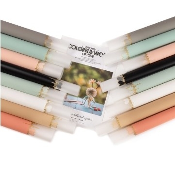 acheter Le jour de la Saint-Valentin battement de cœur film de gelée bouquet papier d'emballage imperméable à l'eau papier rose mat matériel cadeau matériel floral en gros online manufacture