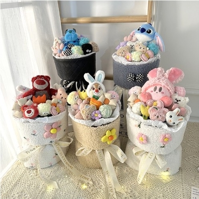 Un bon prix. Idée de cadeau de la Saint-Valentin Une poupée créative en peluche avec un bouquet de simulation de lumière et plusieurs couleurs en ligne