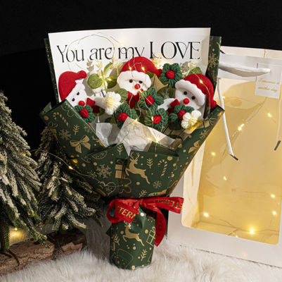 acheter Bouquet de fleurs simulation en laine tricotée à la main de 20x33 cm avec plusieurs options de couleurs fabrication en ligne