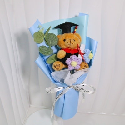 acheter Bouquet d'ours de doctorat - Fleurs de poupée en peluche pour les couples et les étudiants, cadeau tricoté créatif de dessin animé online manufacture