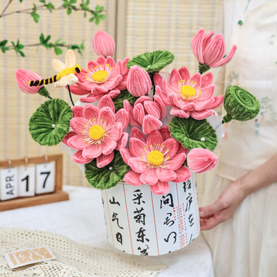 acheter 35x38cm Bouquet de fleurs à la main, kit de matériaux, tissus en soie, Juan Hua, cadeau créatif et coloré pour les enfants online manufacture
