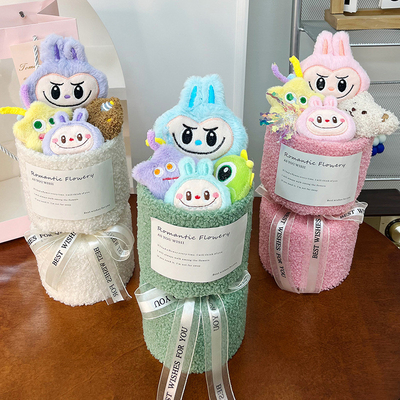 acheter 15x30cm Saint-Valentin Labubu Plush Doll Bouquet Doll Cadeau pour la petite amie et le meilleur ami Cadeau d'anniversaire Variété de poupées online manufacture