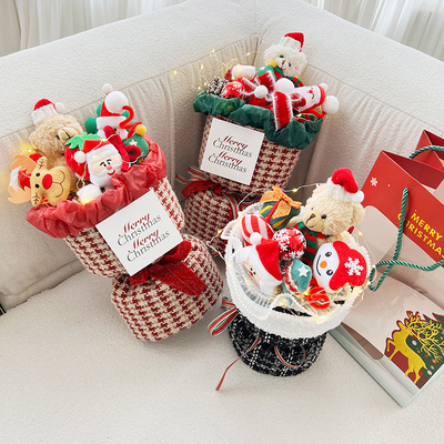 acheter Cadeau de Noël Créatif Cartoon Plush Bouquet de poupée de Noël Poupée Finition Produit Cadeau d'anniversaire pour petite amie et meilleur ami online manufacture