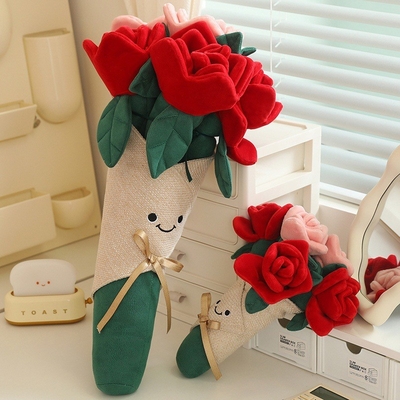 acheter Rose rose Fête de couple Cadeaux d'anniversaire pour les filles Bouquet de fleurs artificielles de rose en gros online manufacture