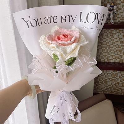 Un bon prix. Matériaux de bouquets de fleurs Kit d'artisanat bricolage pour des roses tricotées en ligne