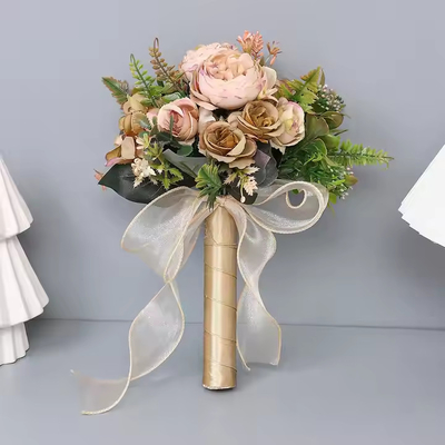 acheter Bouquets de mariage en gros de haute qualité fleurs artificielles roses mariées demoiselles d'honneur cadeau de la Saint Valentin online manufacture