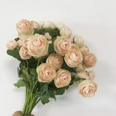 acheter Pionnières artificielles lâches Pêche Ranunculus Pionnière de soie Fleurs Bouquet fabrication en ligne