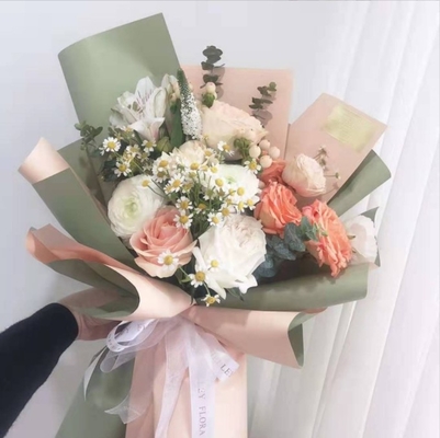acheter Papier Hanfei papier d'emballage de fleurs bicolore, papier Ouya de couleur solide, matériau de bouquet opp, art floral étanche, emballage en papier Hansu online manufacture