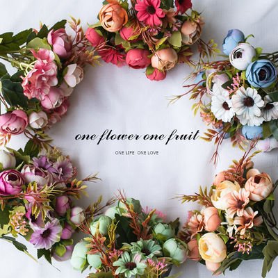 acheter Fleurs artificielles, fleurs fausses, têtes de thé en diamant, roses de thé en plastique, fleurs artificielles, fleurs décoratives, accessoires de photographie fabrication en ligne