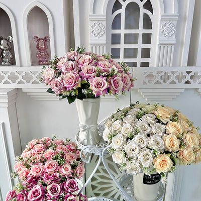 acheter Le coin du cœur de glace rose fleur artificielle décoration de la scène de mariage fabrication en ligne