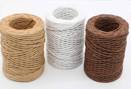 acheter Bouquet de vigne en papier de 50 mètres avec fil de fer, attaché avec du fil de vigne, tissé avec du fil de fer, corde de papier mince, vigne en papier mince, matériau d'emballage de fleurs fraîches online manufacture