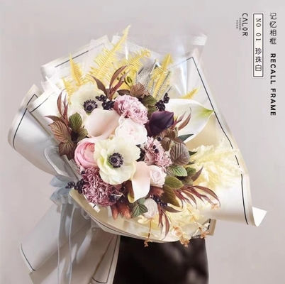 acheter Nouveau papier d'emballage de fleurs, cadre photo mémoire, papier d'emballage de fleurs, bordure en couleur solide, papier eurasien, emballage de bouquet de style coréen online manufacture