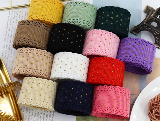 acheter 5 taille dentelle de laine de coton estampillé à chaud ruban de ruban 38mm arc bricolage accessoires faits à la main emballage de bonbons online manufacture