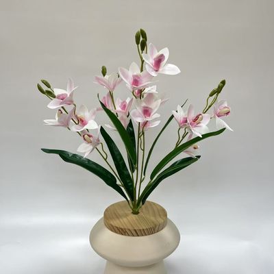 acheter Nouveau produit Simulation fleur 5 fourchettes Bundle Huilan Salle de séjour Aménagement de maison Hôtel Ornements Photographie Décoration Faux Bouquet fabrication en ligne