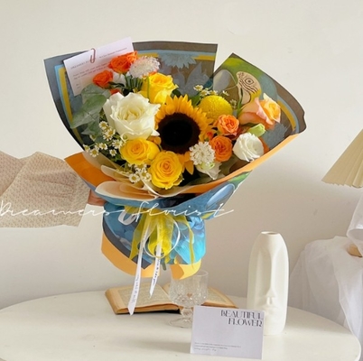 acheter Le papier imprimé original de Victoria, papier à fleurs enveloppé en deux, emballage de bouquets de fleurs frais, bouquet de fleurs de festival online manufacture
