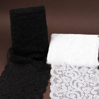 acheter 17cm large bord de dentelle, décoration d'accessoire élargie, tissu large noir et blanc, emballage de bouquet DIY, correspondant online manufacture