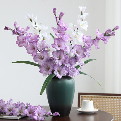 acheter Des fleurs artificielles haut de gamme, des fleurs artificielles de gladiolus à branche unique, décoration de salon et de table à manger, accessoires de photographie de mariage, bouquets artificiels fabrication en ligne