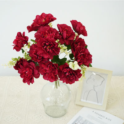 acheter 5 fleurs artificielles en soie de pivoine et de chrysanthème, fleurs artificielles en pivoine, bouquets portatifs, arrangements floraux de mariage, ornements floraux pour la décoration de table fabrication en ligne