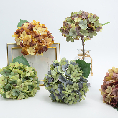 acheter Peinture à l'huile européenne boule brodée simulation de fleur fausse à branche unique arrangement floral rétro couleur automnale bal brodé scène de mariage tableau arrangement floral online manufacture