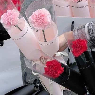 acheter Le jour de la mère, papier d'emballage à fleurs simples, sac d'emballage à bouquet de rose unique, papier d'emballage à fleurs de œillets, sac unique online manufacture