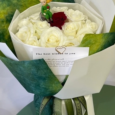 acheter Bouquet de fleurs en papier lavage à l'encre, papier d'emballage décoratif du Petit Prince, emballage en papier plat texturé en pierre, fleurs fraîches, matériaux de fleuristerie artisanale online manufacture