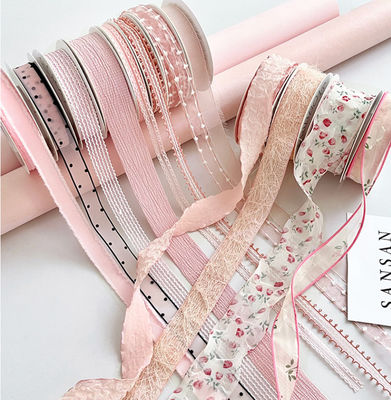 acheter Série de rizhao miel ruban bouquet de fleurs décoration flottant artisanal floral bricolage emballage cadeau sangles de polyester Matériau de couleur fabrication en ligne