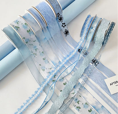 acheter Fait par l'homme Océan bleu Rêve à la recherche de série Ruban fleur Bouquet d'emballage Ruban de décoration florale Matériau de lot artisanal bricolage fabrication en ligne