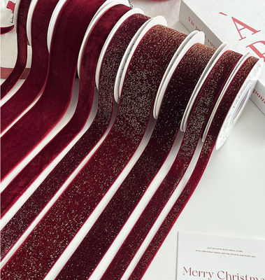 acheter Ruban de velours rouge artificiel pour emballage de cadeaux et projets de bricolage d'art floral faits à la main, matériau de ruban en tissu fabrication en ligne