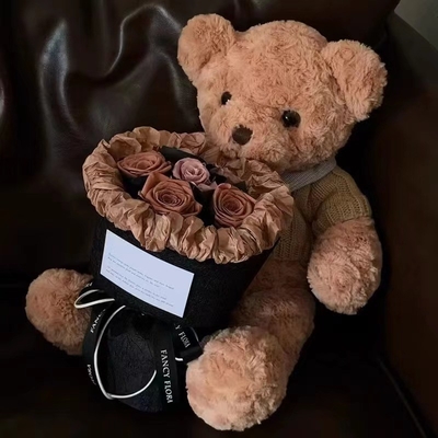 acheter Bouquet d'ours mignon, fleur artificielle de rose éternelle, cadeau de la Saint-Valentin, cadeau d'anniversaire pour les filles. online manufacture