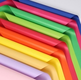 acheter Papier d'emballage floral dopamine bicolore, fleur, BOPP double face, en plusieurs couleurs online manufacture