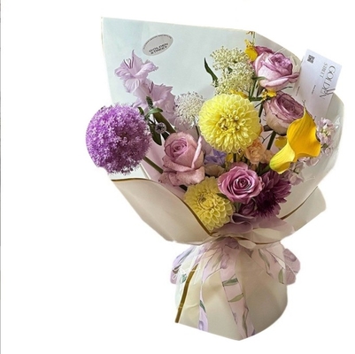 acheter Boutique de fleurs art Qixi papier d'emballage de fleurs d'ions dorés sur papier Hansu avec film de gelée de bordure dorée online manufacture