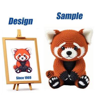 acheter Jouet tricoté peluches peluche personnalisée mignon Amigurumi Panda peluche peluche animaux sauvages jouets Panda Crochet peluche poupée fabrication en ligne