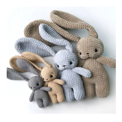 acheter Lapin en peluche Amigurumi 11-30cm, jouet au Crochet en coton PP pour bébé et cadeaux de noël fabrication en ligne