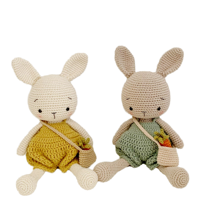 acheter Poupées d'animaux en peluche Amigurumi tricotées à la main, en coton, lapin en peluche, jouets pour enfants pour dormir, vente en gros fabrication en ligne