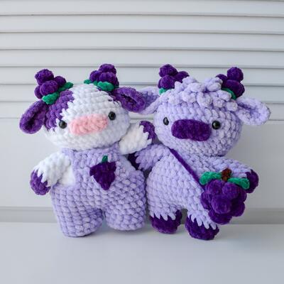 acheter Kaiyue personnalisé jouet de vache en peluche rose vache fraise Amigurumi poupée à crochet avec jouets d'animaux en peluche fabrication en ligne