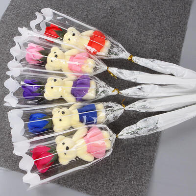 acheter Rose d'ours unique fleur de savon fleur de Noël créative / promotion de la fête des mères Teddy Bear Bouquet de savon fleurs fabrication en ligne